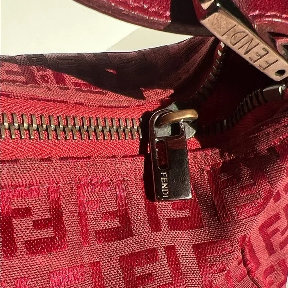 Vintage Fendi Red Zucchino Mini Pochette by Karl Lagerfield - Picture 9 of 9